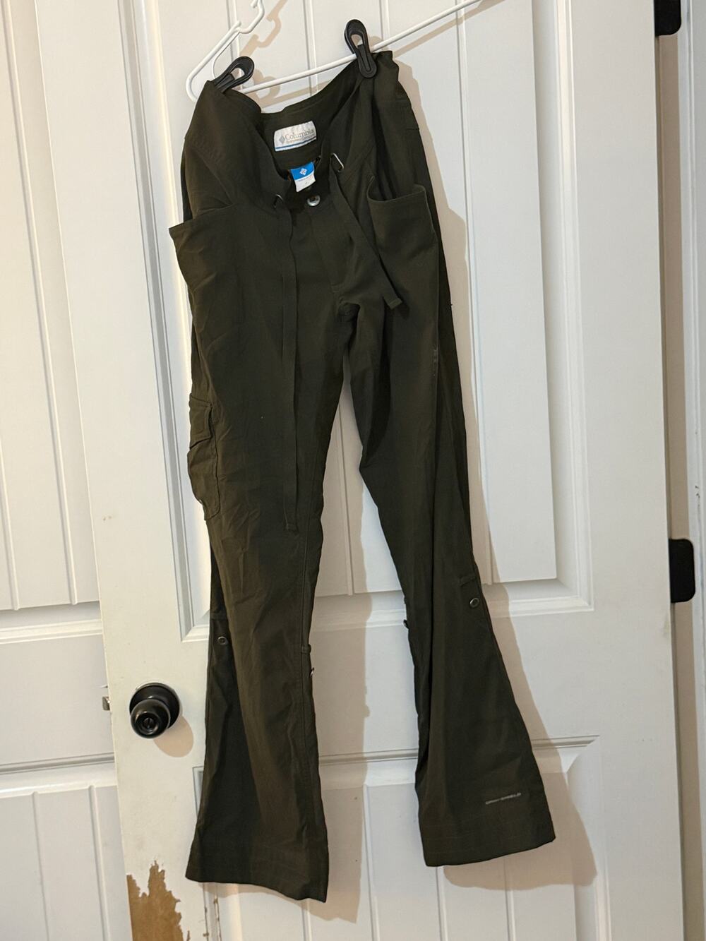 Columbia Women's Cargo Hiking Pants Size 8 Olive Green Drawstring Outdoor